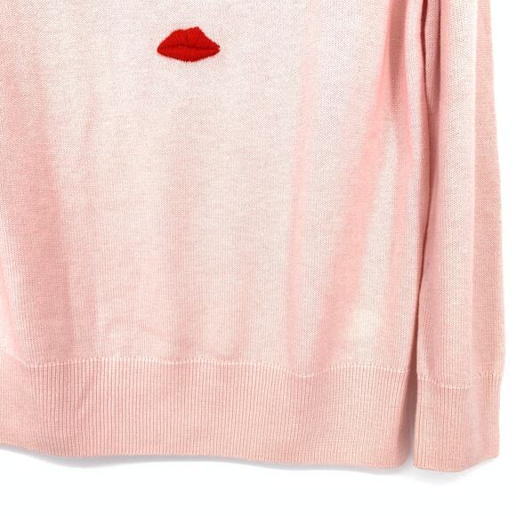 Kate Spade Winking Eye Sweater Womens Size Medium Tutu Pink Crew Neck NEW - Picture 4 of 7